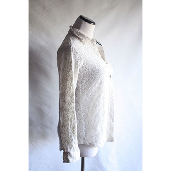 Volcom cream lace button up blouse Size S - Picture 4 of 7